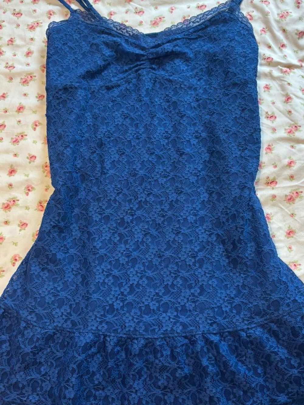 blue lace dress